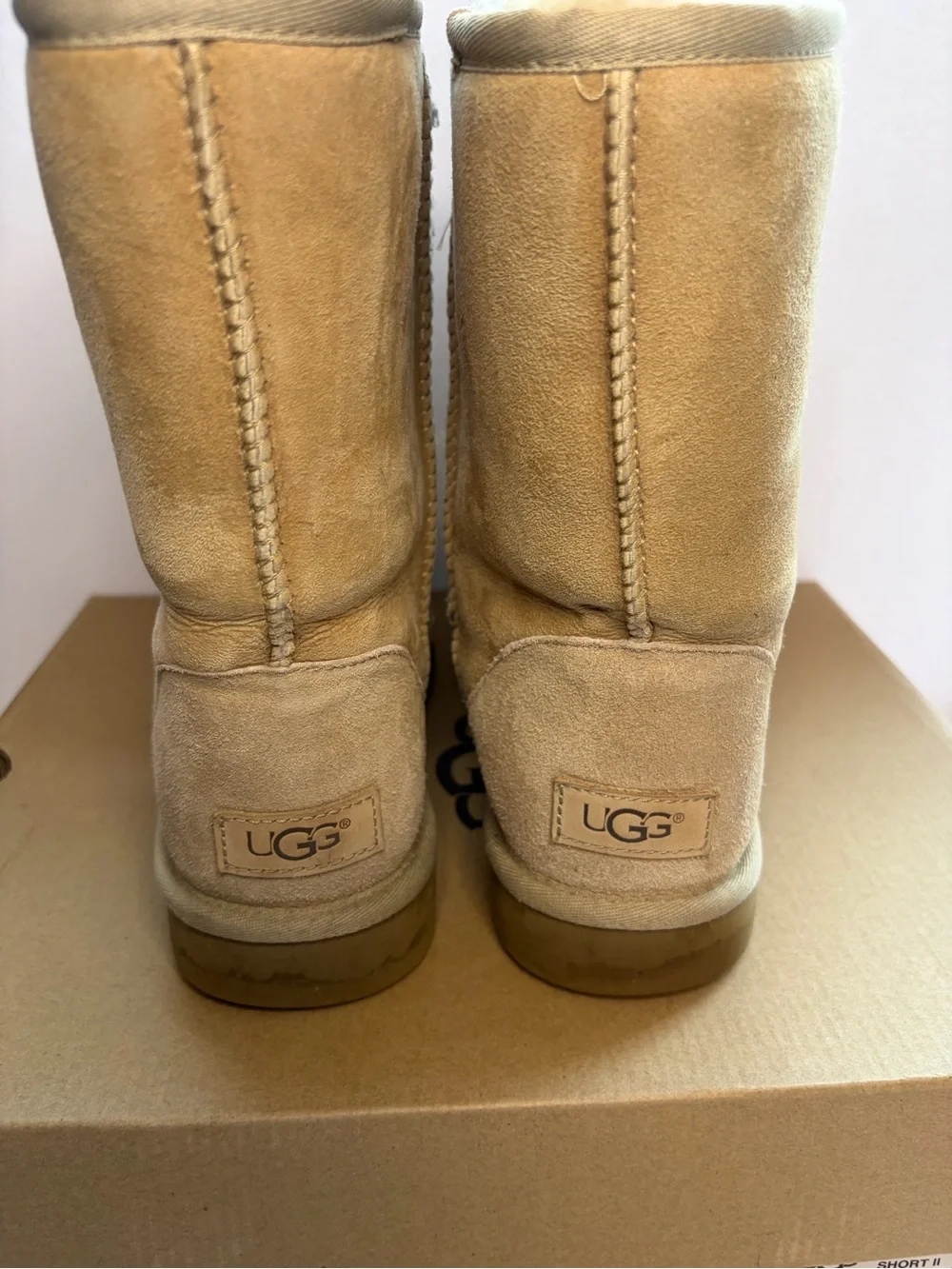 UGG Short Classic Suede Boots in Chestnut Tan